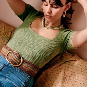 Sezane Fetiche Belt in Raffia